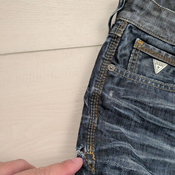 Guess Premium Jeans Mens 32x30 Lincoln Slim Straight Blue Denim - Picture 14 of 14